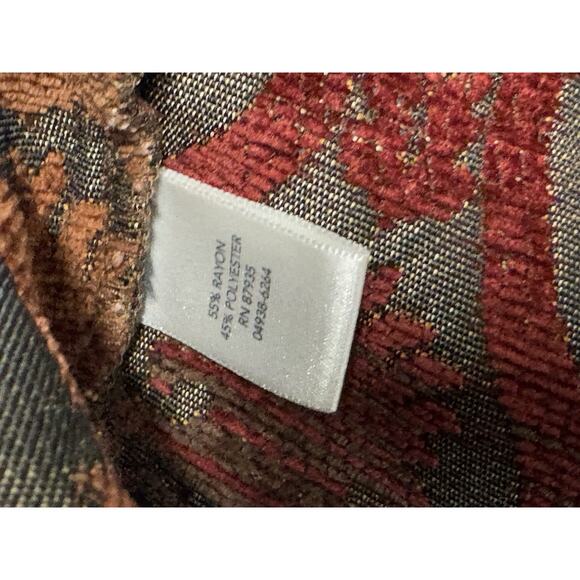Vintage Christopher & Banks L Brown Floral Foliage Geometric Tapestry Blazer - Picture 3 of 9